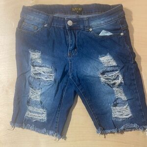 KROIX Distressed Blue Denim Shorts 5 (GA)